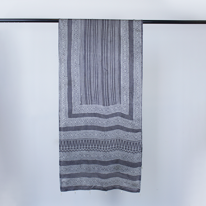 Silver Dusk - Grey Silk Scarf