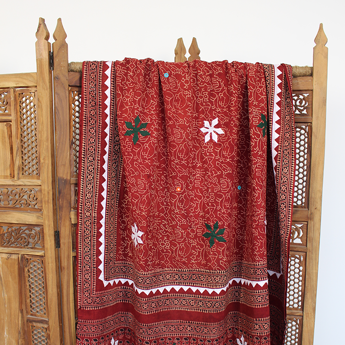 Desert Rose - Maroon Ajrak Duppatta