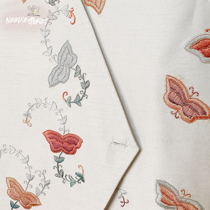 Whispers of Heritage - Off-White on Colour Hand-Embroidered Waistcoat