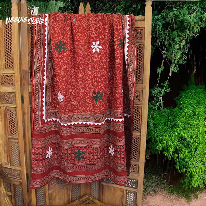 Desert Rose - Maroon Ajrak Duppatta