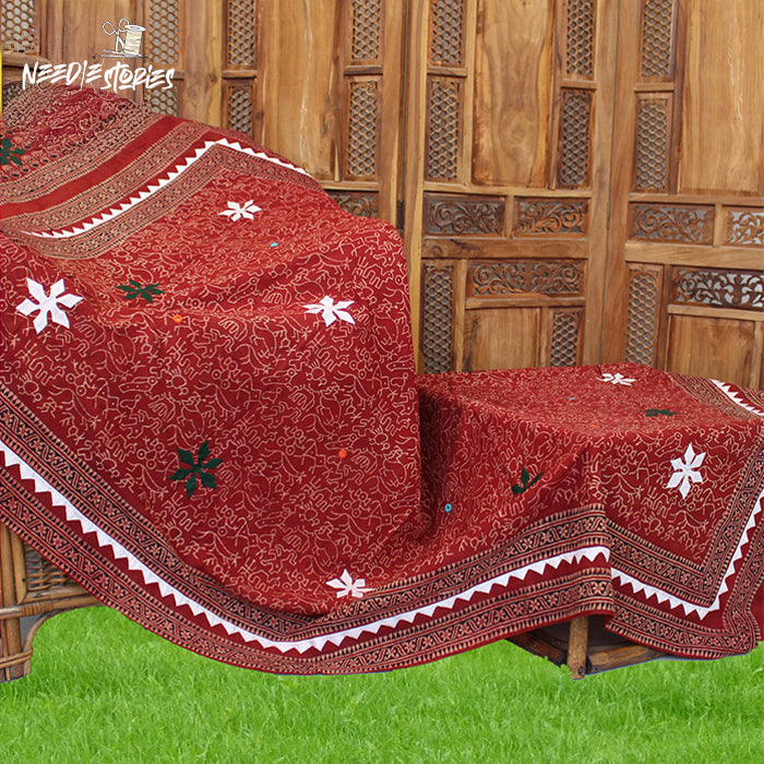 Desert Rose - Maroon Ajrak Duppatta