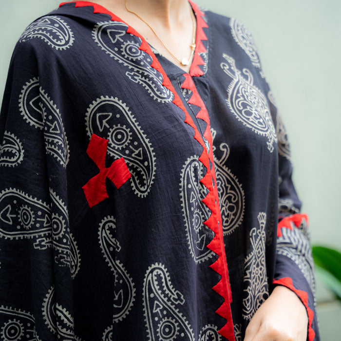 Sindh Serenity – Red Appliqué Ajrak Suit