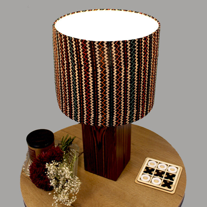 Midnight Mosaic Hand-Embroidered Lampshade