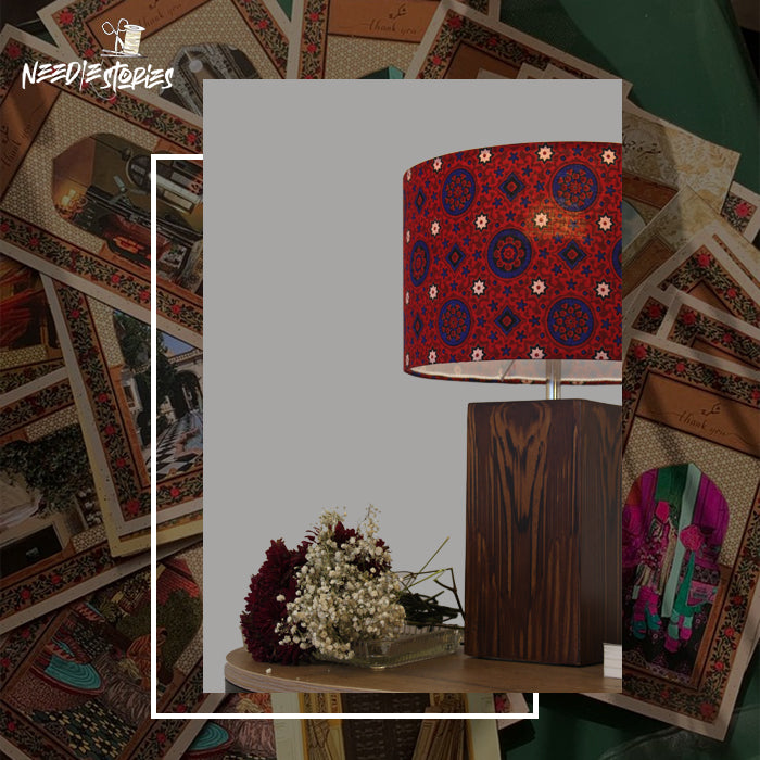 Sindhi Heritage Handprinted Ajrak Lampshade