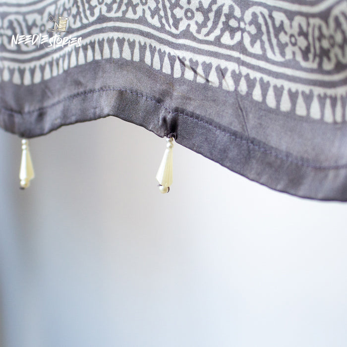 Silver Dusk - Grey Silk Scarf
