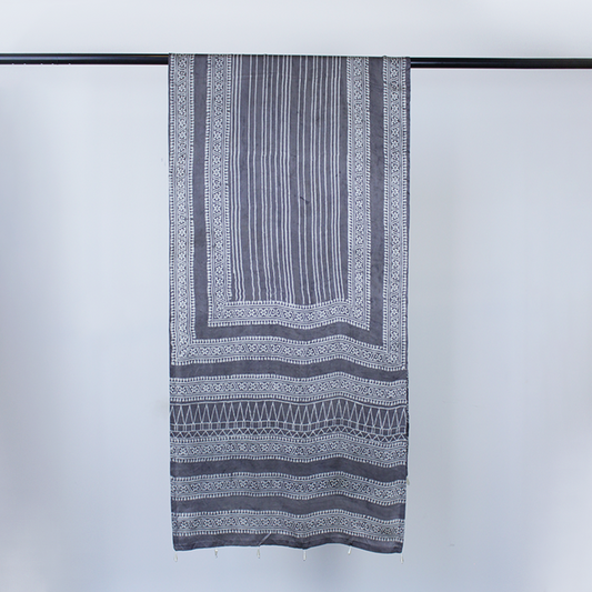 Silver Dusk - Grey Silk Scarf