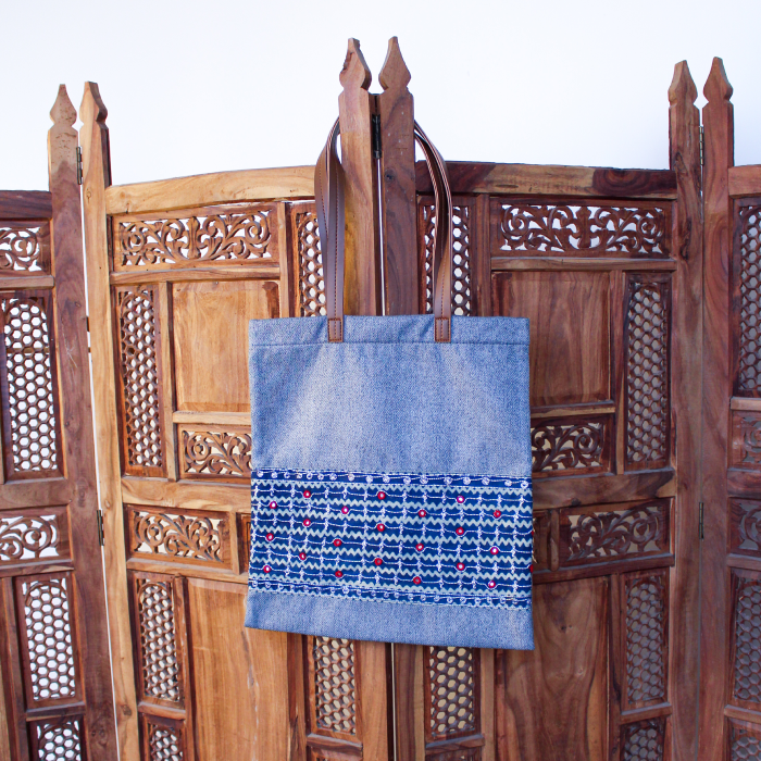 Ajrak Elegance Tote Bag