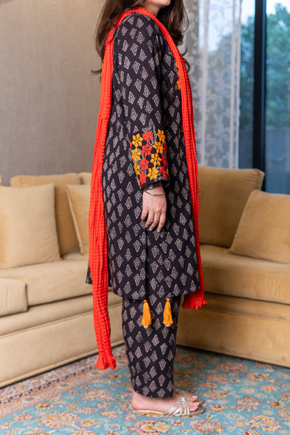 Black Ajrak Statement Set