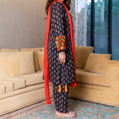 Black Ajrak Statement Set