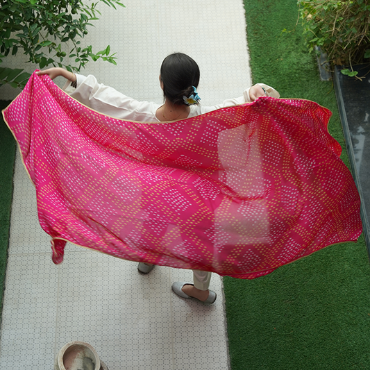 Pink Glow Chunri