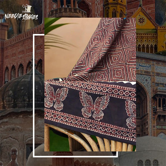 Rustic Elegance - Brown Ajrak Dupatta