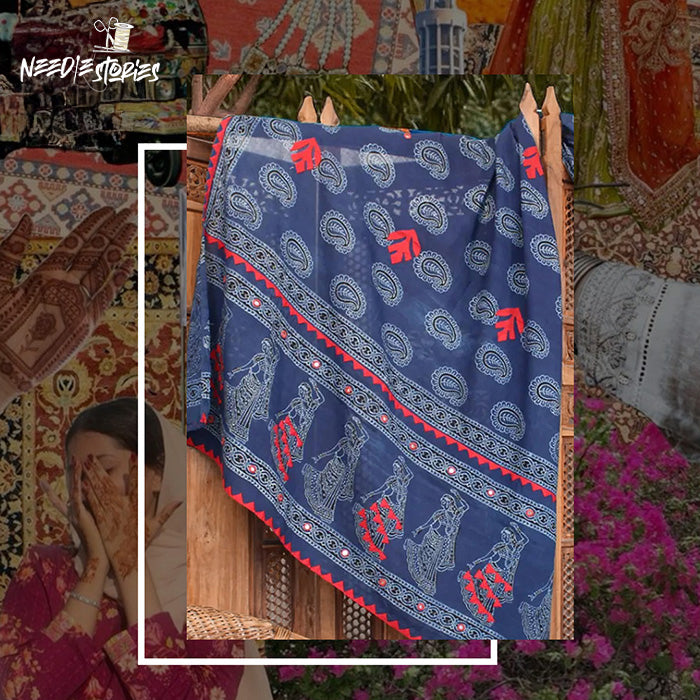 Rythms of Heritage - Blue Ajrak Dupatta