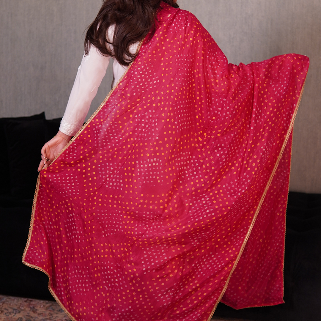 Pink Glow Chunri
