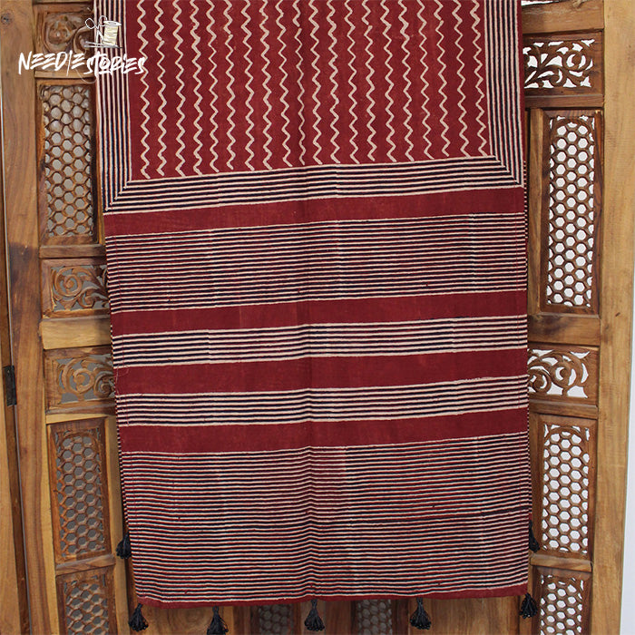 Desert Sunset - Maroon Ajrak Scarf