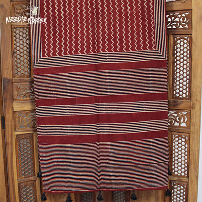 Desert Sunset - Maroon Ajrak Scarf