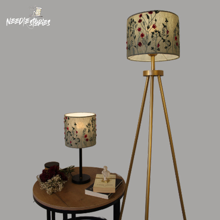 Blooming Meadow Hand-Embroidered Lampshade