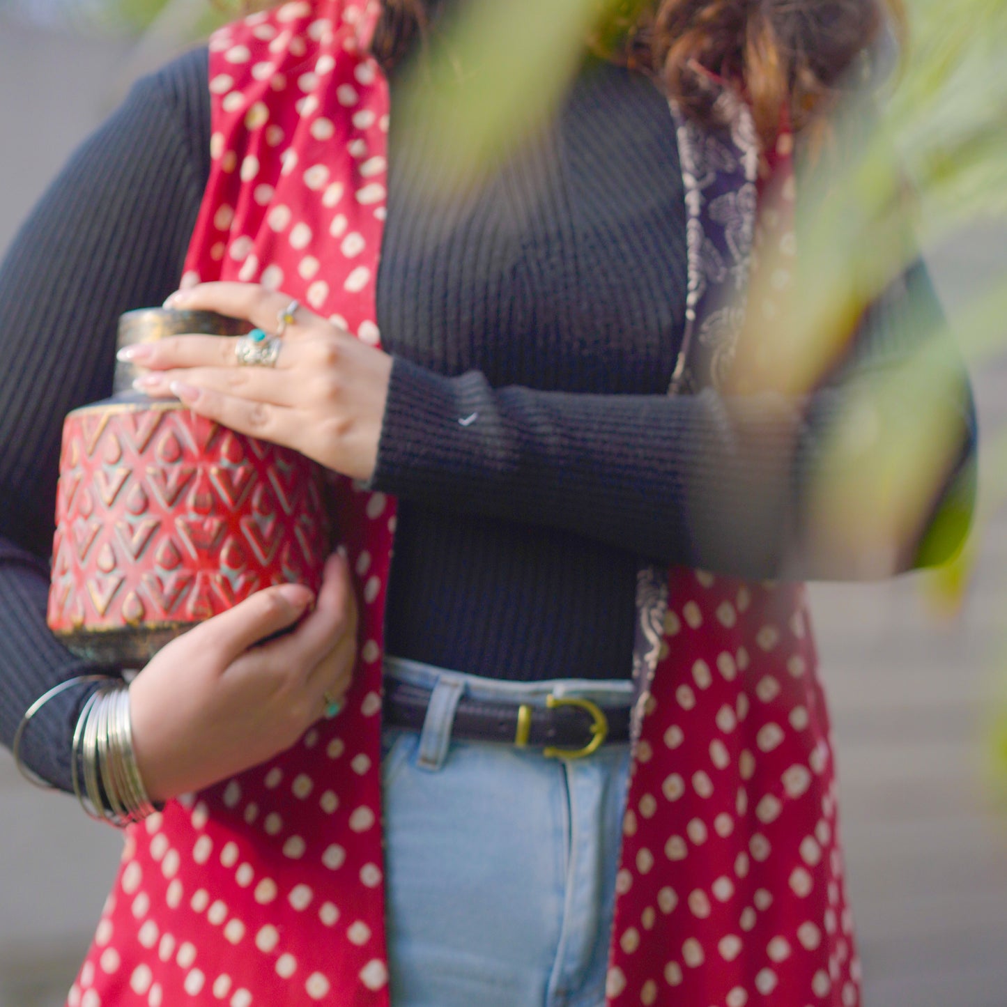Double Sided Ajrak and Chunri Jacket