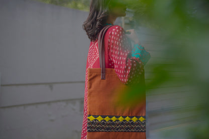 Maroon Handcrafted Chunri Silk Two-Piece Set with Turquoise Appliqué