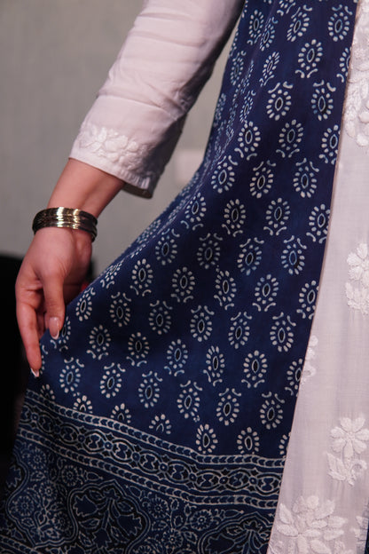 Blue Ajrak Silk in Traditional & Fusion Style