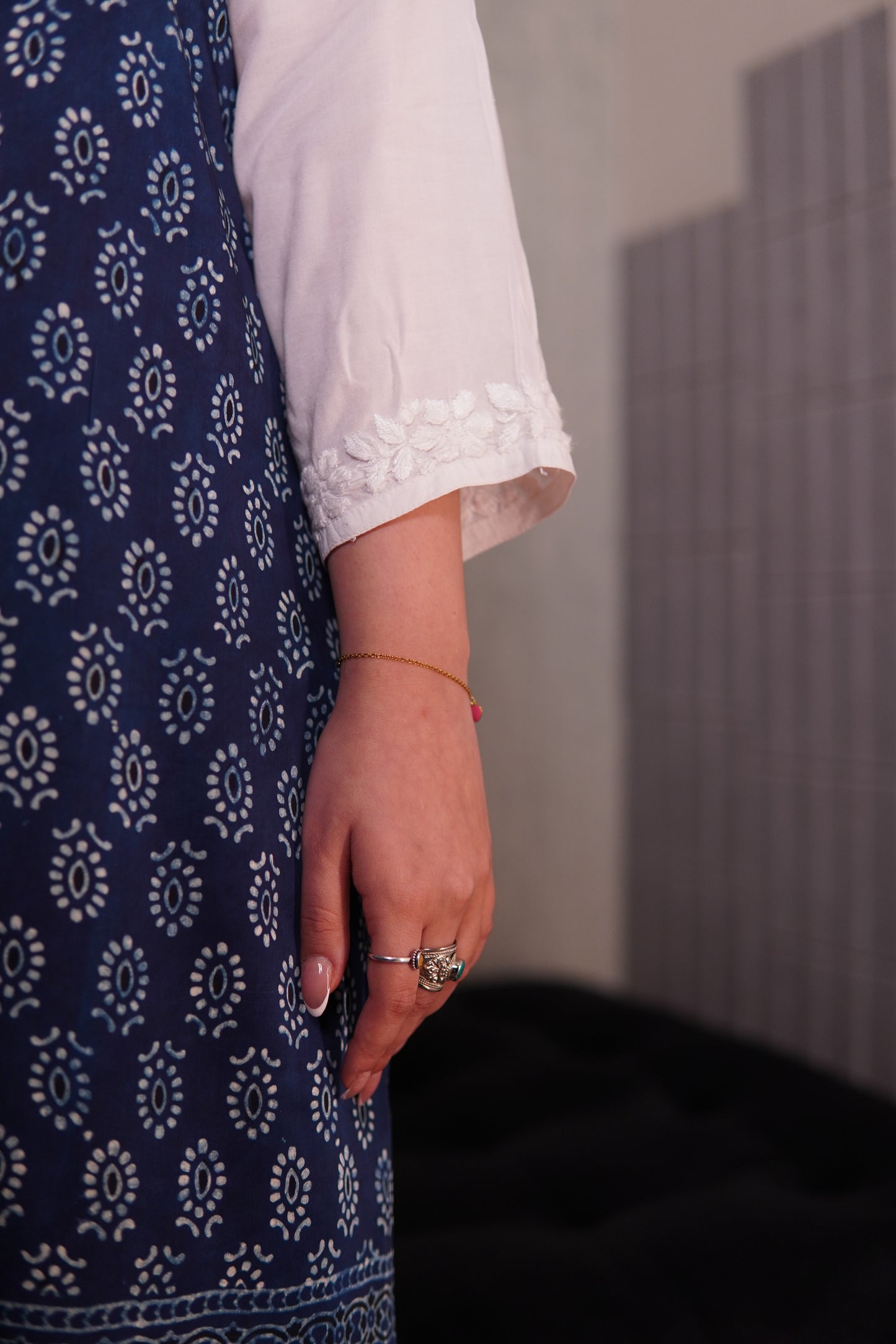 Blue Ajrak Silk in Traditional & Fusion Style