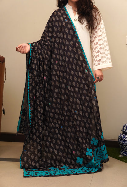 Moonlit Blue Ajrak Duppatta