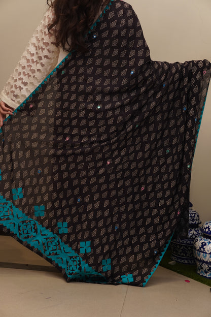 Moonlit Blue Ajrak Duppatta