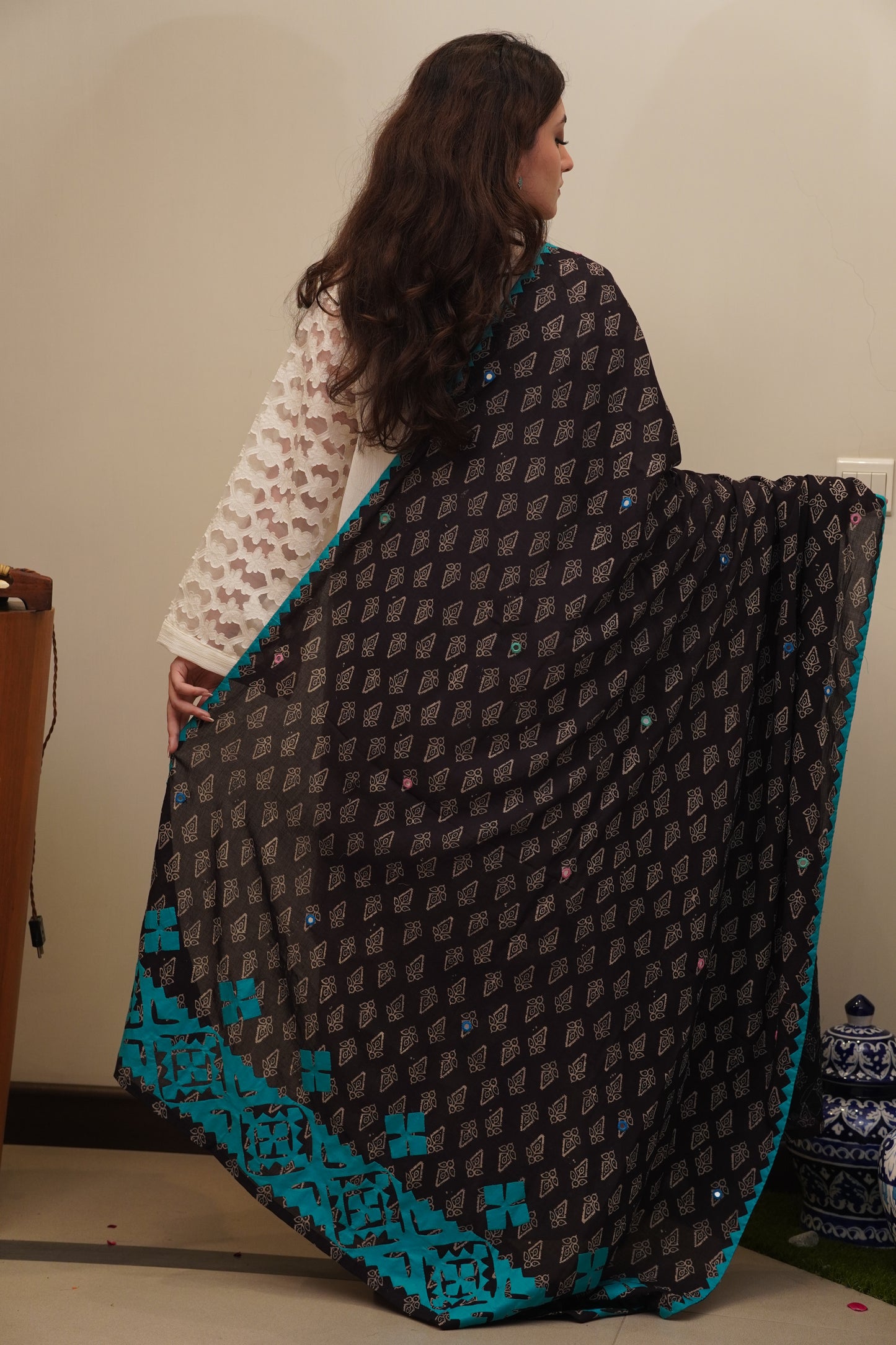 Moonlit Blue Ajrak Duppatta