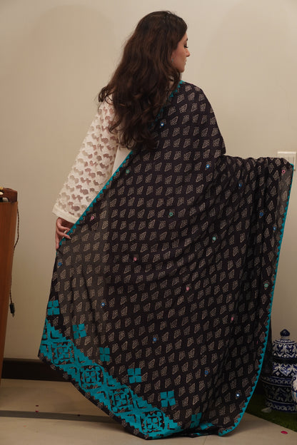 Moonlit Blue Ajrak Duppatta