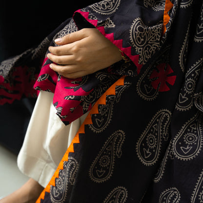 Heritage Glow – Magenta & Orange Ajrak Suit