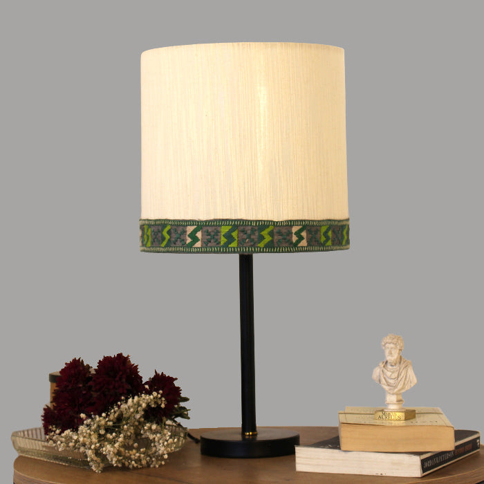Ivory Glow Hand-Embroidered Lampshade