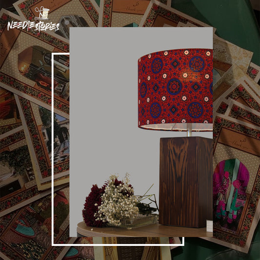 Sindhi Heritage Handprinted Ajrak Lampshade