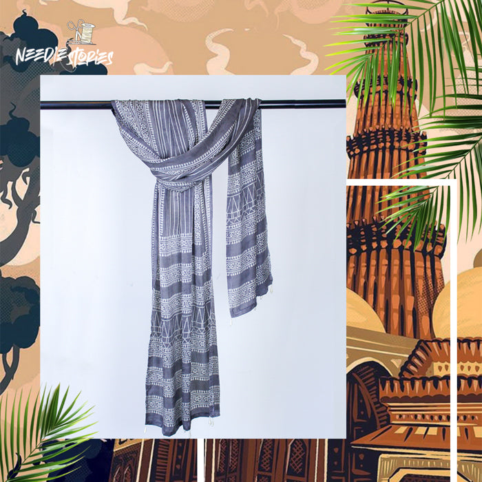 Silver Dusk - Grey Silk Scarf