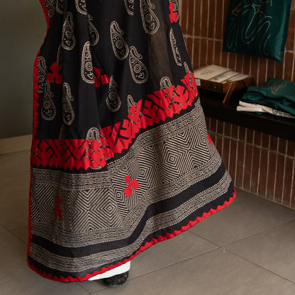 Sindh Serenity – Red Appliqué Ajrak Suit